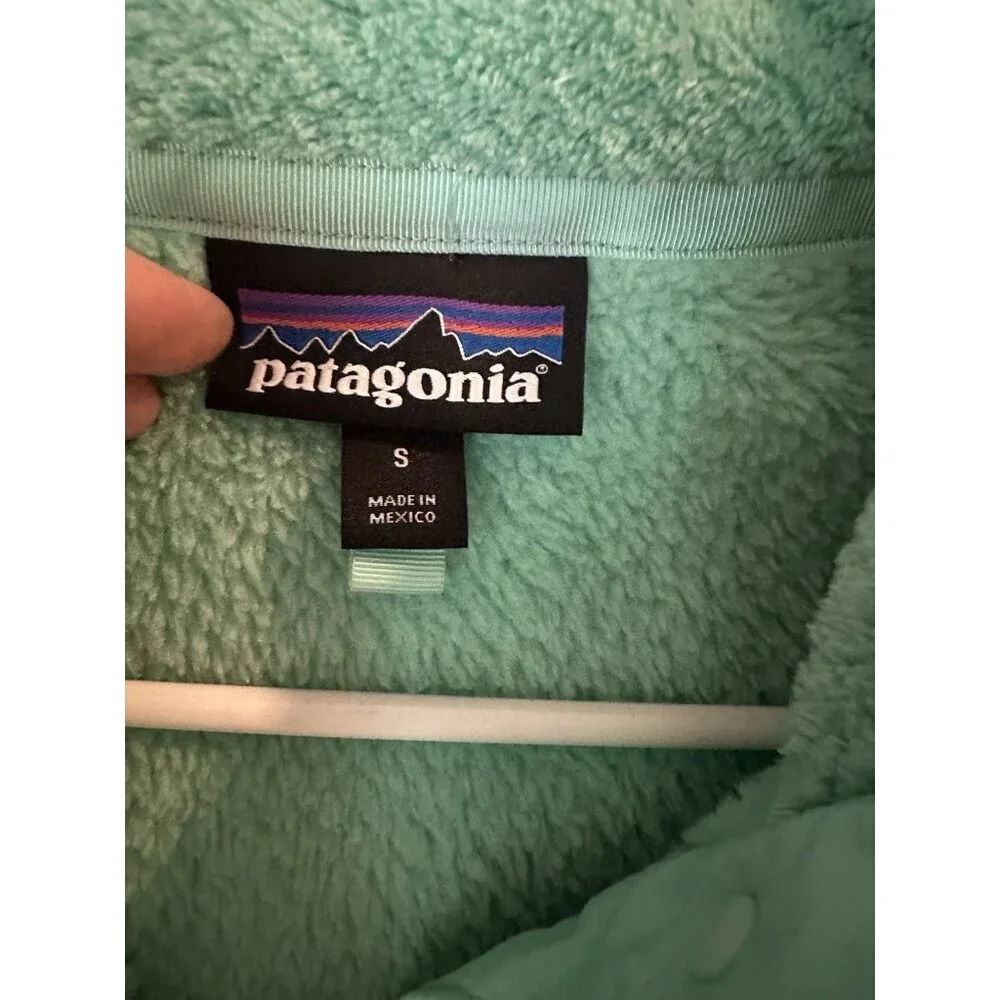 Patagonia Women's Size small fits like Xs Teal Green Snap-T Fleece Pullover - Picture 3 of 4